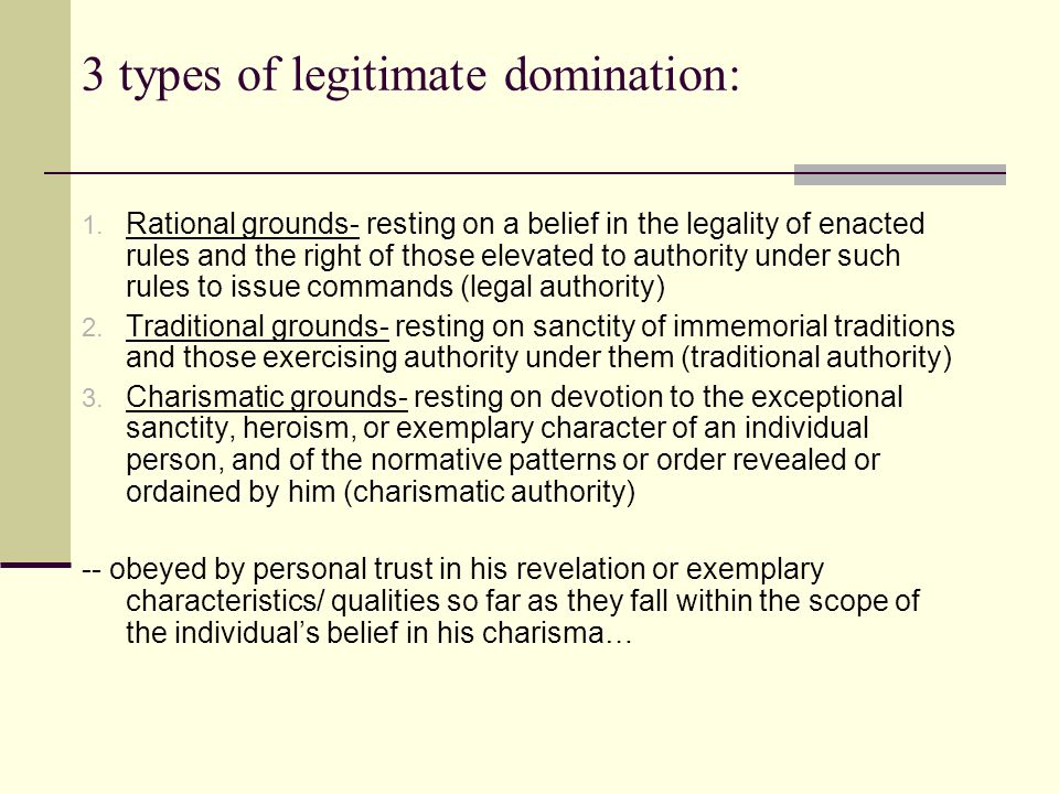 Quotes from the types of legitimate domination